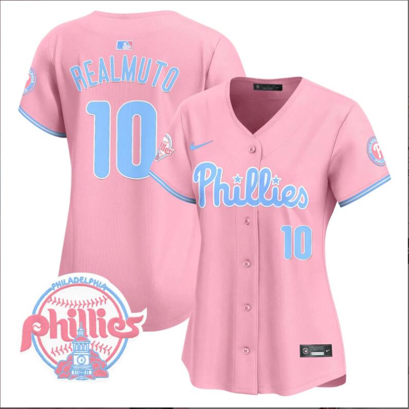 Women Philadelphia Phillies #10 Realmuto pink 2024 MLB jersey